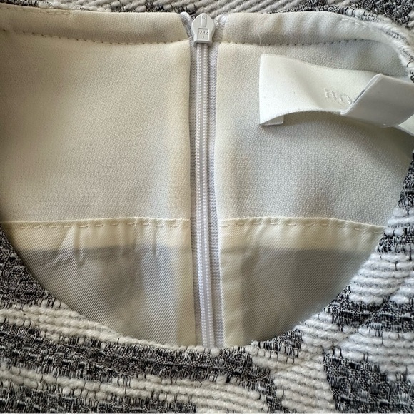 HUGO BOSS Dakola Gray Jacquard Zebra Stripe Shift Dress Wool Blend - Picture 14 of 14